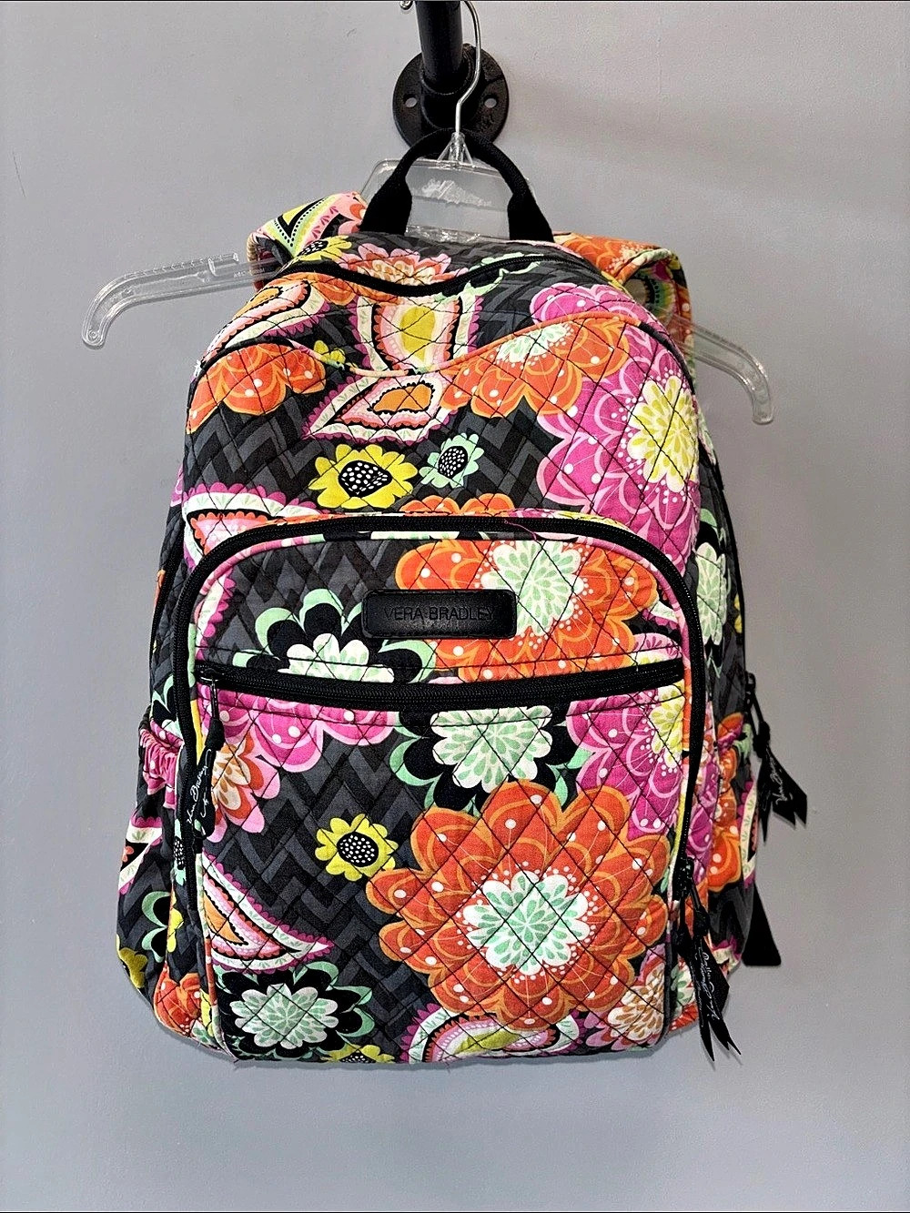 Vera Bradley Campus Backpack Black & Pink